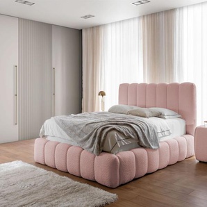 Polsterbett Doppelbett Set.4 CARSON 200x200cm Stoff Catch Me Rosa