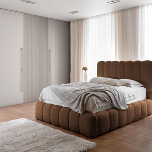 Polsterbett Doppelbett Set.4 CARSON 200x200cm Stoff Catch Me Terracotta