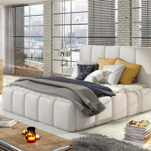 Polsterbett Doppelbett VERONA Set 1 Kunstleder Weiss 180x200cm