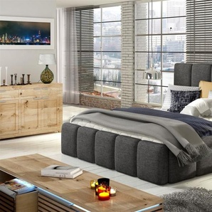 Polsterbett Doppelbett VERONA Set1 Polyesterstoff Dunkelgrau 160x200cm