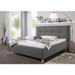 Polsterbett Glenfield 200 x 200cm Strukturstoff Grau/Anthrazit