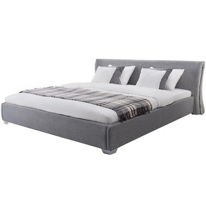 Polsterbett Grau 180 x 200 cm Doppelbett Elegant Klassisch