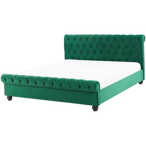 Britisches Bett Polsterbezug Samtstoff Chesterfield Style grün Avallon