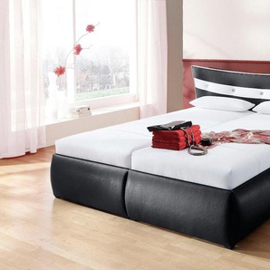 Polsterbett HAPO Betten Gr. ohne LED, Liegefläche B/L: 100 cm x 200 cm, H2, Kaltschaummatratze, schwarz (schwarz, weiß) Polsterbetten ohne Bettkasten
