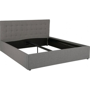 Polsterbett HOME AFFAIRE Hamar Betten Gr. Struktur (100% Polyester), Liegefläche B/L: 180 cm x 200 cm Höhe: 105,5 cm, kein Härtegrad, ohne Matratze, grau Polsterbetten ohne Bettkasten Betten mit schöner Knopfheftung im Kopfteil, in 3 Größen und 2 Farben