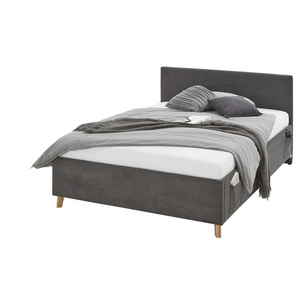 Polsterbett in Cord Cool ¦ grau ¦ Maße (cm): B: 130 H: 90