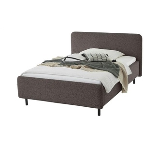 Polsterbett in meliertem Webstoff - schwarz - Materialmix - 160 cm - 105 cm | Möbel Kraft