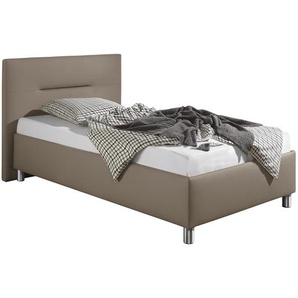 Polsterbett Jonsberg Kunstleder 100 x 200cm Kunstleder Braun/Grau/Taupe
