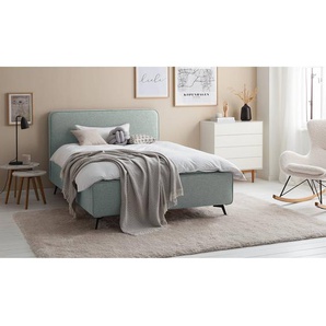 Polsterbett KARELIA 140 x 200cm Webstoff Mavie Grün/Mint ohne Lattenrost