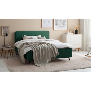 Polsterbett KARELIA 200 x 200cm Samt Ravi Grün/Antikgrün ohne Lattenrost