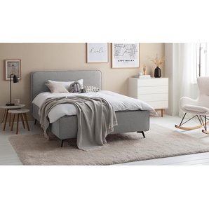 Polsterbett KARELIA 160 x 200cm Webstoff Mavie Grau/Grau ohne Lattenrost