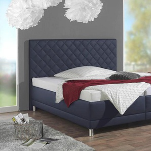 Polsterbett MAINTAL, blau, B:168cm L:214cm, Bezug Bettgestell: Kunstleder (100% Polyurethan), Betten
