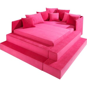 Polsterbett MAINTAL Betten Gr. Microvelours, Liegefläche B/L: 100 cm x 200 cm Höhe: 72 cm, kein Härtegrad, Festpolsterung, rosa (rosa, pink) Polsterbetten ohne Bettkasten