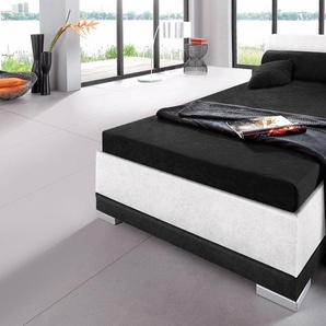 Polsterbett MAINTAL, schwarz-weiß (weiß, schwarz), B:97cm H:76cm L:211cm, Bezug Bett: 100% Polyester, Bezug Matratze: 100% Polyester, Betten, Bett Polsterbett, in verschiedenen Ausführungen, Topseller