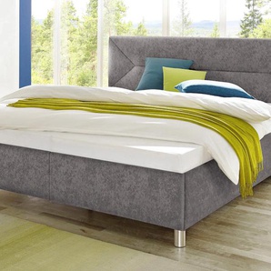 Polsterbett MAINTAL Betten Gr. Microvelours nur Bettgestell, Liegefläche B/L: 140 cm x 200 cm, kein Härtegrad, ohne Matratze, grau Bett Möbel Polsterbett Polsterbetten ohne Bettkasten Betten