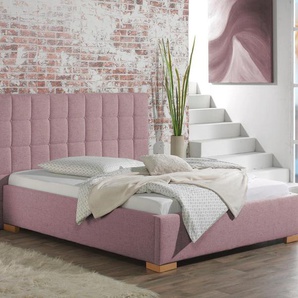 Polsterbett MAINTAL Cueno Betten Gr. Strukturstoff Bettgestell, Liegefläche B/L: 100 cm x 200 cm Betthöhe: 40 cm, kein Härtegrad + kein Härtegrad, ohne Matratze, rosa (rosé) Polsterbetten ohne Bettkasten Betten mit und Matratze in 2 Ausführungen, Steppung