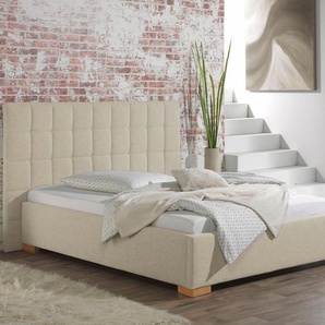 Polsterbett MAINTAL Cueno Betten Gr. Strukturstoff Bettgestell, Liegefläche B/L: 140 cm x 200 cm Betthöhe: 40 cm, kein Härtegrad + kein Härtegrad, ohne Matratze, beige (creme) Polsterbetten ohne Bettkasten Betten mit und Matratze in 2 Ausführungen,