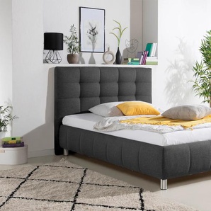 Polsterbett MAINTAL Lalley Betten Gr. Struktur (100% Polyester), Liegefläche B/L: 140 cm x 200 cm, kein Härtegrad, ohne Matratze, grau (anthrazit) Polsterbetten mit Bettkasten inkl. in H2,H3,H4 und 3 Matratzen Ausführungen erhältlich