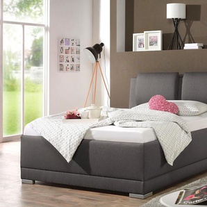 Polsterbett MAINTAL Oderzo, grau (anthrazit), B:152cm L:230cm, Struktur (100% Polyester), Betten, inkl. Bettkasten, Kopfteilverstellung, Matratzen in H2 oder H3 wählbar, Topseller