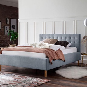 Polsterbett MEISE.MÖBEL Malin Betten Gr. Strukturstoff, Liegefläche B/L: 140 cm x 200 cm Betthöhe: 40 cm, kein Härtegrad, ohne Matratze, blau (eisblau) Bett Polsterbett Polsterbetten ohne Bettkasten Betten