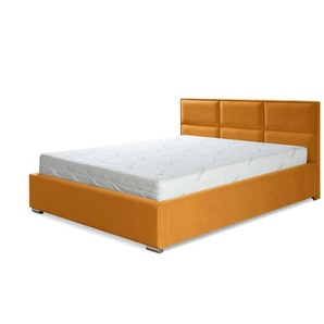 Polsterbett mit Bettkasten - gelb - Materialmix - 180 cm - 52 cm | Möbel Kraft