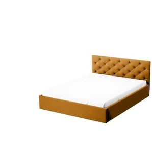 Polsterbett mit Bettkasten - gelb - Materialmix - 149 cm - 85 cm | Möbel Kraft