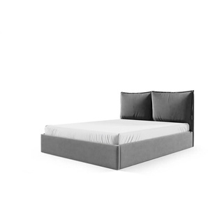 Polsterbett mit Bettkasten - grau - Materialmix - 189 cm - 100 cm | Möbel Kraft
