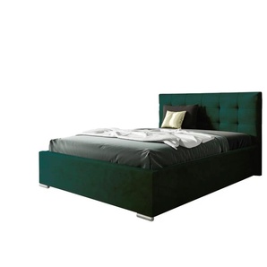 Polsterbett mit Bettkasten - grün - Materialmix - 120 cm - 110 cm | Möbel Kraft