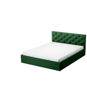 Polsterbett mit Bettkasten - grün - Materialmix - 209 cm - 85 cm | Möbel Kraft