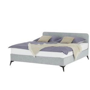 Polsterbett mit Matratze - grau - Materialmix - 141 cm - 90 cm | Möbel Kraft