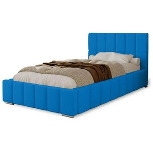 Polsterbett mit Stauraum  Ayr ¦ blau ¦ Maße (cm): B: 95 H: 100