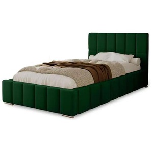Polsterbett mit Stauraum  Ayr ¦ grün ¦ Maße (cm): B: 95 H: 100