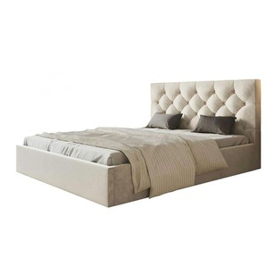 Polsterbett mit Stauraum - beige - Materialmix - 168 cm - 90 cm | Möbel Kraft