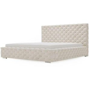 Polsterbett mit Stauraum - beige - Materialmix - 205 cm - 105 cm | Möbel Kraft