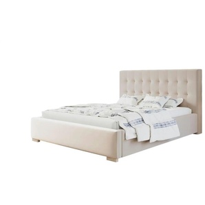 Polsterbett mit Stauraum - creme - Materialmix - 160 cm - 104 cm | Möbel Kraft