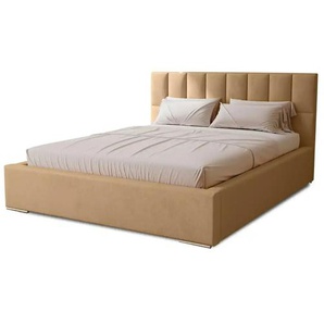 Polsterbett mit Stauraum Draven ¦ beige ¦ Maße (cm): B: 155 H: 100