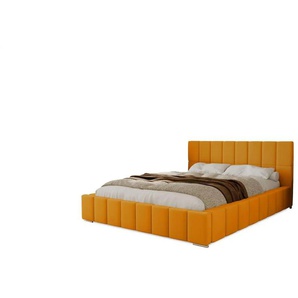 Polsterbett mit Stauraum - gelb - Materialmix - 195 cm - 100 cm | Möbel Kraft