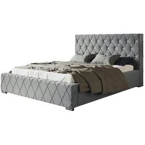 Polsterbett mit Stauraum - grau - Materialmix - 180 cm - 104 cm | Möbel Kraft
