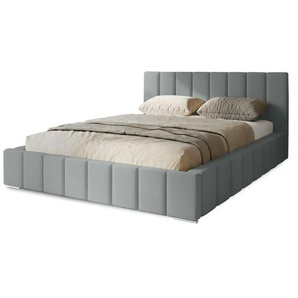 Polsterbett mit Stauraum - grau - Materialmix - 155 cm - 100 cm | Möbel Kraft