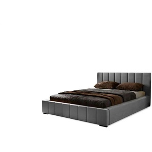 Polsterbett mit Stauraum - grau - Materialmix - 175 cm - 90 cm | Möbel Kraft