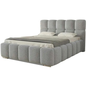 Polsterbett mit Stauraum - silber - Materialmix - 180 cm - 112 cm | Möbel Kraft