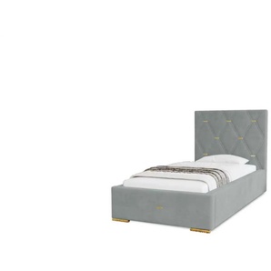 Polsterbett mit Stauraum  Gwithian ¦ silber ¦ Maße (cm): B: 95 H: 100