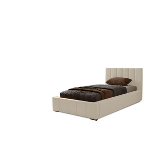 Polsterbett mit Stauraum mit Bettkasten und Lattenrost Nelia ¦ beige ¦ Maße (cm): B: 95 H: 100