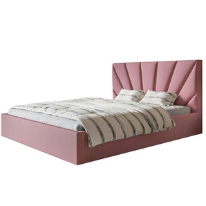 Polsterbett mit Stauraum - rosa/pink - Materialmix - 188 cm - 90 cm | Möbel Kraft