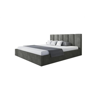 Polsterbett mit Stauraum Slindon ¦ grau ¦ Maße (cm): B: 128 H: 90
