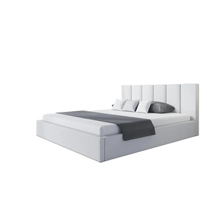 Polsterbett mit Stauraum Slindon ¦ weiß ¦ Maße (cm): B: 148 H: 90