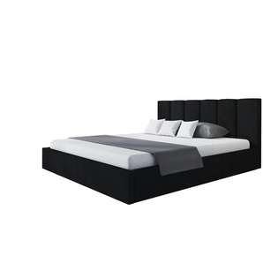 Polsterbett mit Stauraum Slindon ¦ schwarz ¦ Maße (cm): B: 128 H: 90