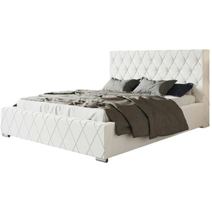 Polsterbett mit Stauraum - weiß - Materialmix - 104 cm | Möbel Kraft