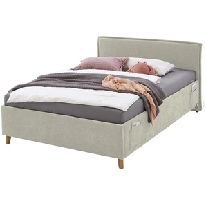 Polsterbett mit trendiger Kederumrahmung Fun ¦ beige ¦ Maße (cm): B: 133 H: 90