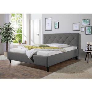 Polsterbett Monteverde 160 x 200cm Strukturstoff Grau/Anthrazit